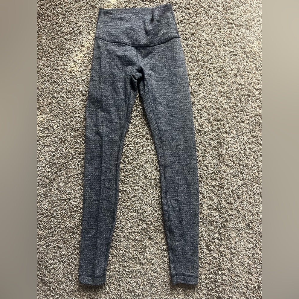LULULEMON sz 4‎ heathered black Wunder Under luon full length leggings